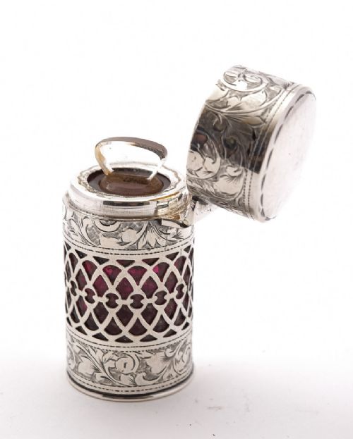 Lovely Edwardian Silver Scent Bottle - Birmingham 1909