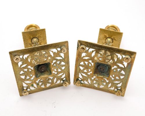 Fabulous Pair Victorian Brass Candlesticks - circa 1890