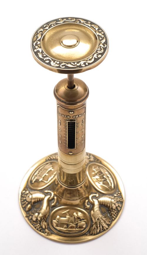 Nice Victorian brass candlestick shaped postal scales -circa 1860
