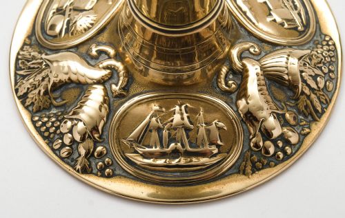 Nice Victorian brass candlestick shaped postal scales -circa 1860