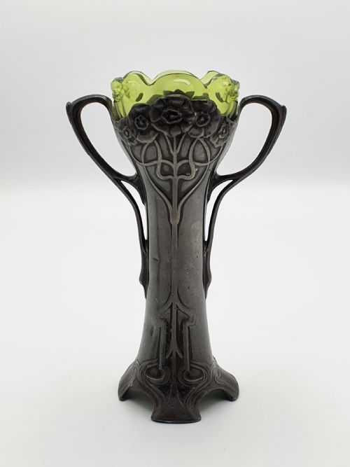 Charming Pair of WMF Pewter Vases - German Antique Flower Vase - Circa 1900