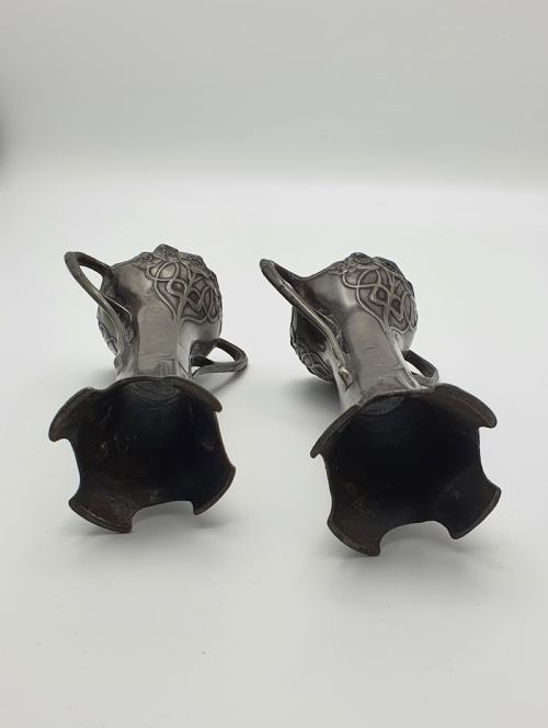 Charming Pair of WMF Pewter Vases - German Antique Flower Vase - Circa 1900