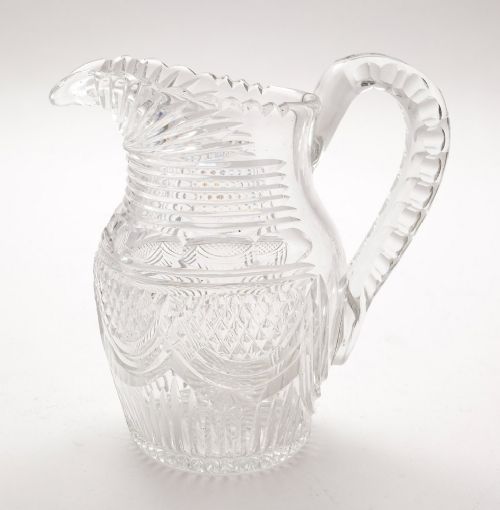 精美古董乔治亚风格雕花玻璃水壶 - 英国 - 约 1820 年