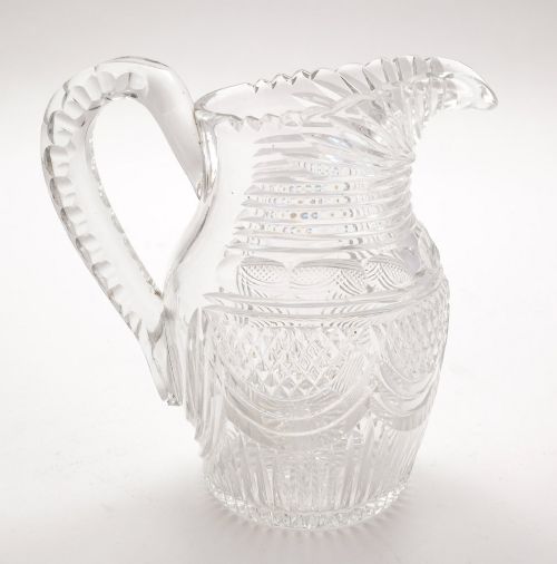 精美古董乔治亚风格雕花玻璃水壶 - 英国 - 约 1820 年
