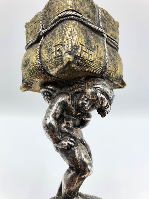 Unique Victorian Cherub Trinket/ Ring Box - English Antique - circa 1880