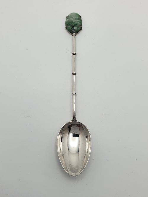 Pretty Hong Kong Jade and Silver Spoons - circa 1920