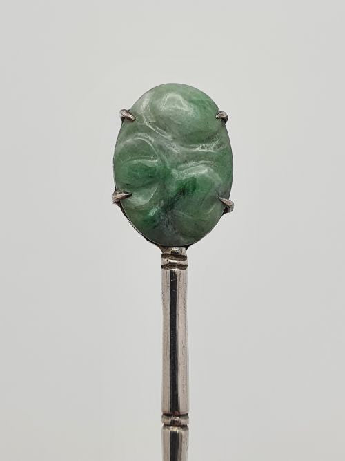 Pretty Hong Kong Jade and Silver Spoons - circa 1920