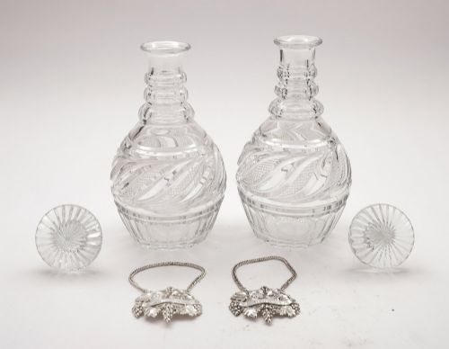 A Fine Pair of Antique Victorian Crystal Decanters - circa 1840