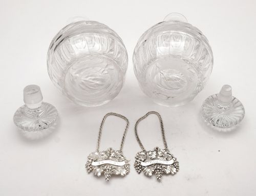 A Fine Pair of Antique Victorian Crystal Decanters - circa 1840
