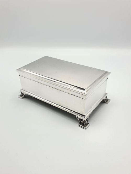 Splendid Art Deco Silver Jewellery Box - Birmingham 1938