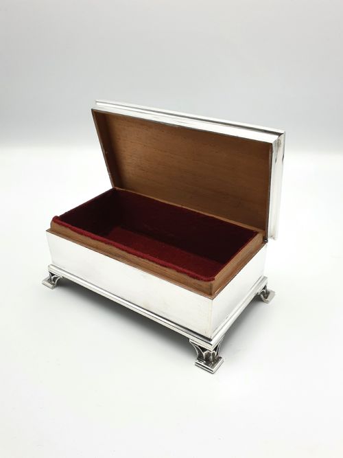 Splendid Art Deco Silver Jewellery Box - Birmingham 1938