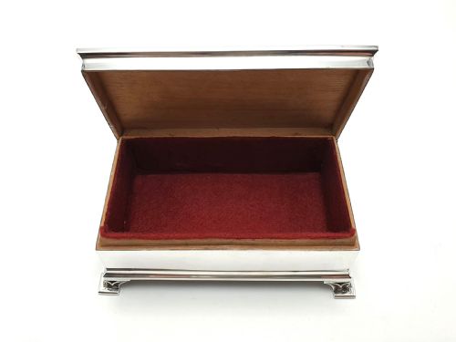 Splendid Art Deco Silver Jewellery Box - Birmingham 1938