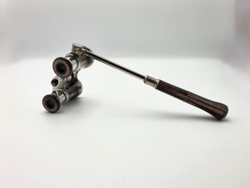 Stylish Aluminium and Mother of Pearl Extending Opera Glasses - circa 1920