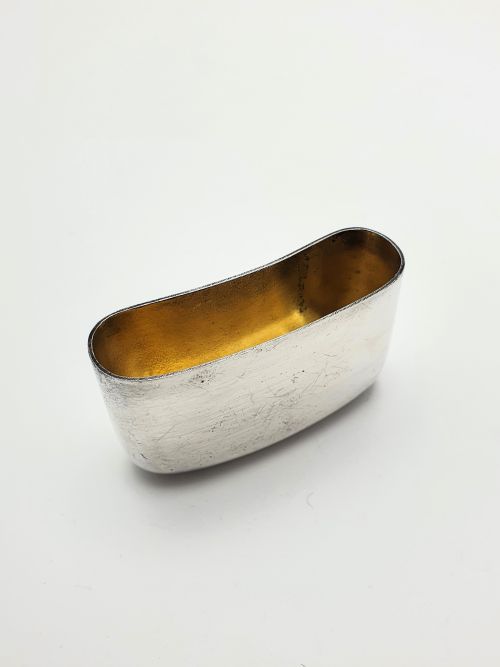 Handsome English Antique Silver Plate and Leather Hip Flask - circa 1920