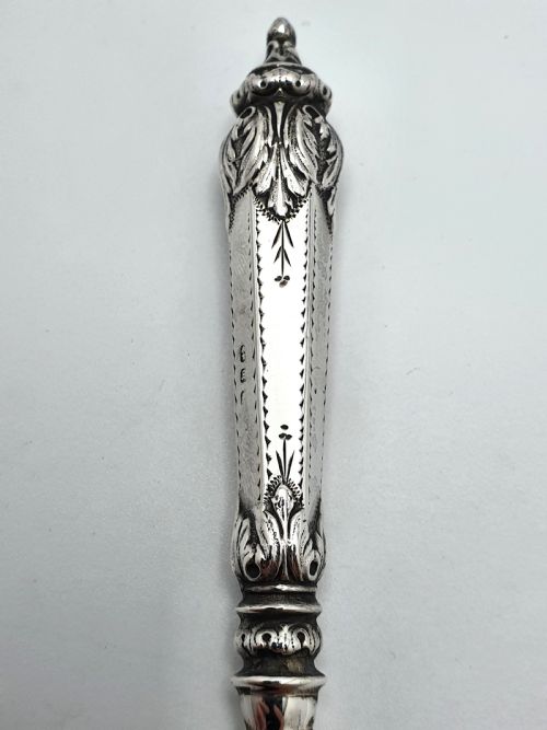 Wonderful Victorian silver and mother of pearl paper knife - English Antique - 1896
