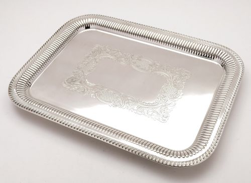 Antique Victorian Silver-Plated Drinks Tray - circa 1890