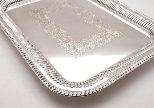 Antique Victorian Silver-Plated Drinks Tray - circa 1890