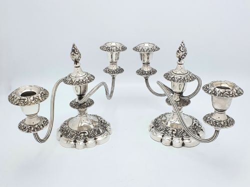 Fabulous Pair of Edwardian Low Candelabras - circa 1905