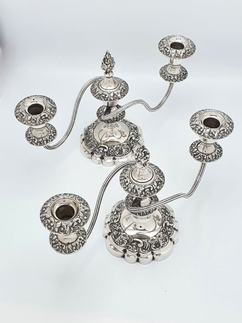 Fabulous Pair of Edwardian Low Candelabras - circa 1905