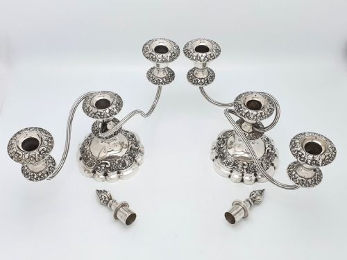 Fabulous Pair of Edwardian Low Candelabras - circa 1905