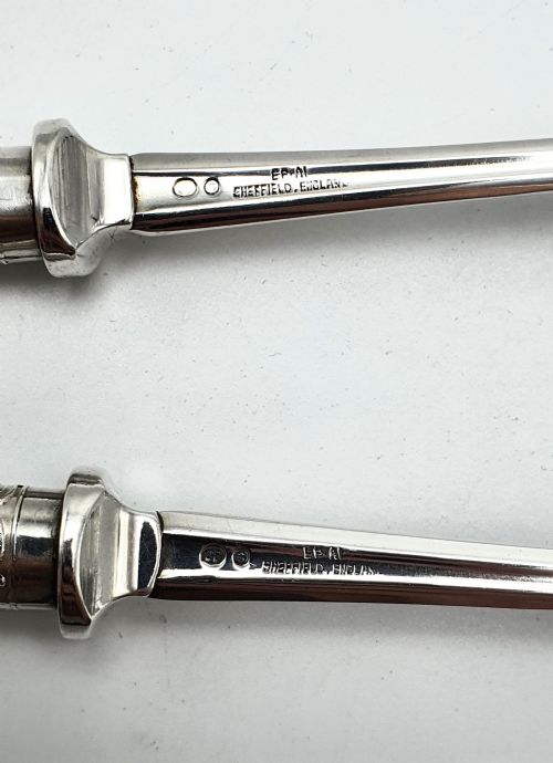 Superb Pair of Mother of Pearl Handled Salad Servers - circa 1920