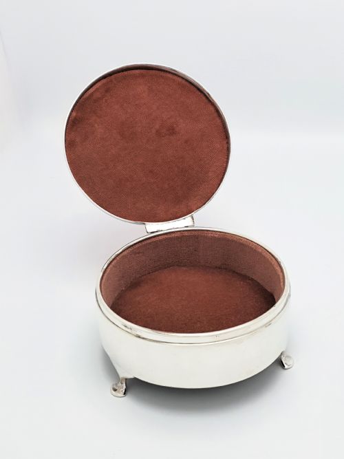 Beautiful Art Deco Silver and Pink Enamelled Jewellery Box - 1926