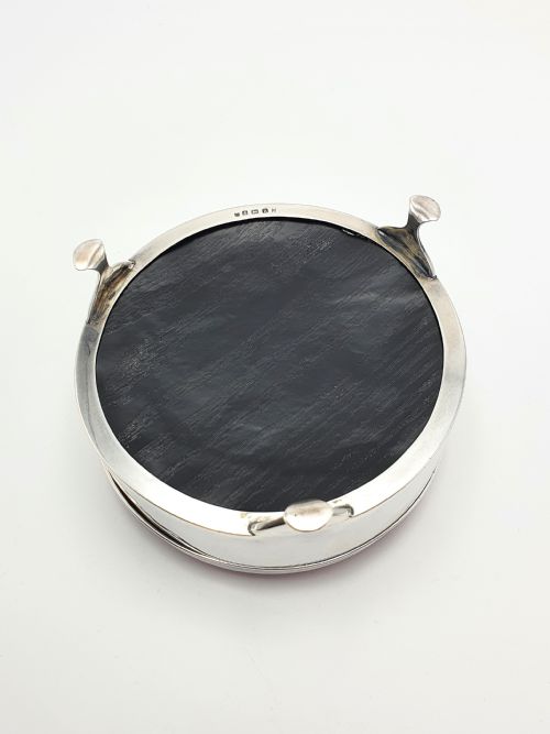 Beautiful Art Deco Silver and Pink Enamelled Jewellery Box - 1926