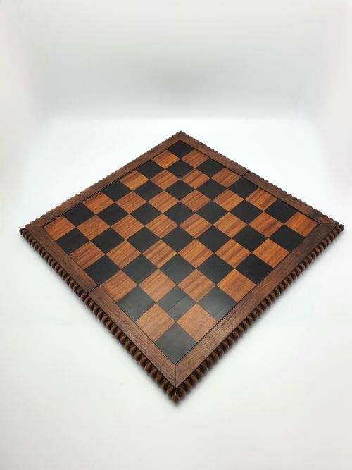 Superb Antique Victorian Folding Chessboard - circa 1870