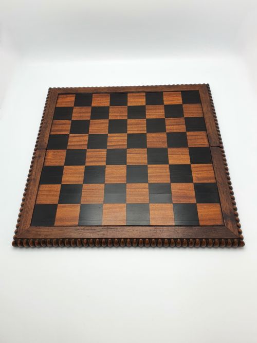 Superb Antique Victorian Folding Chessboard - circa 1870