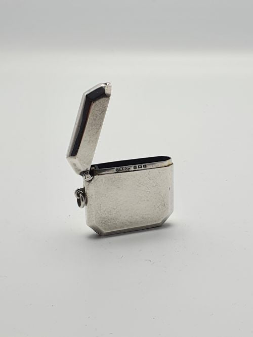 Unusual Antique Silver Vesta Case - 1922