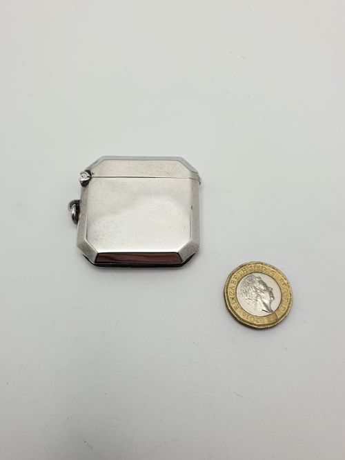 Unusual Antique Silver Vesta Case - 1922