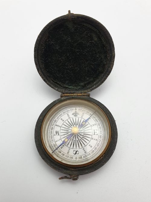 Charming Victorian Leather Cased Pocket Compass - circa 1870
