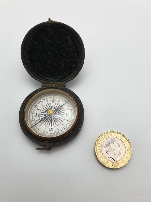 Charming Victorian Leather Cased Pocket Compass - circa 1870
