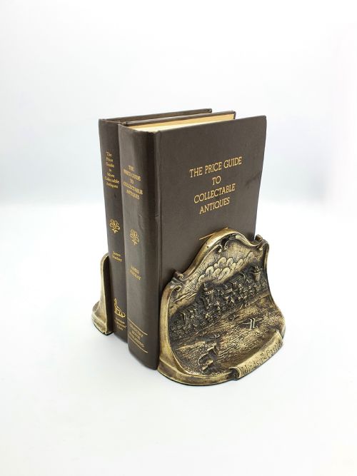 Unusual Pair of Windsor Castle Brass Bookends - circa 1905
