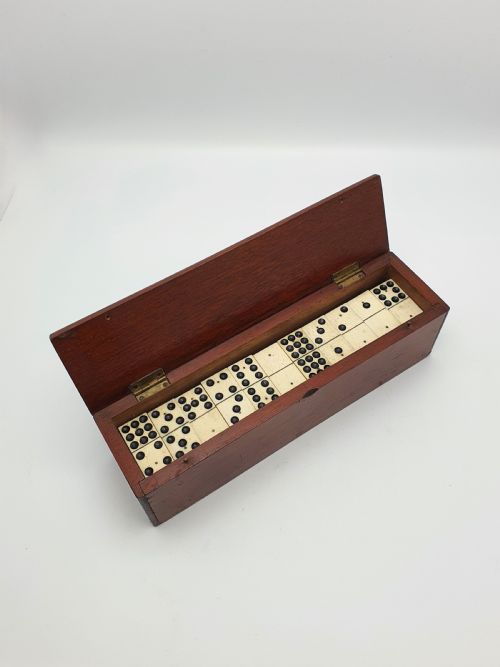 Nice Antique Edwardian Boxed Set of Nines Dominoes - circa 1905