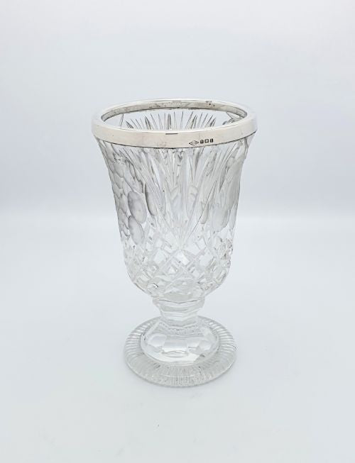 Fabulous Art Deco Silver Topped Glass Vase - 1929
