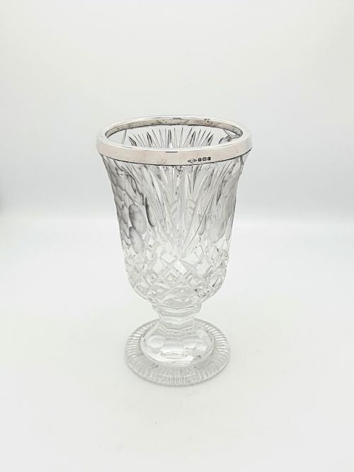 Fabulous Art Deco Silver Topped Glass Vase - 1929