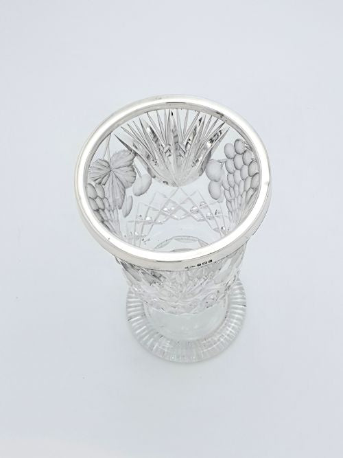 Fabulous Art Deco Silver Topped Glass Vase - 1929