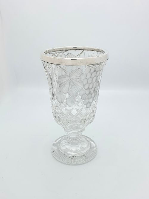 Fabulous Art Deco Silver Topped Glass Vase - 1929
