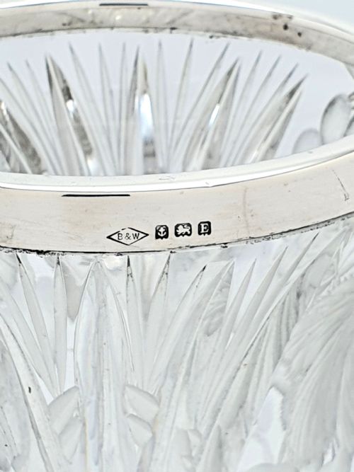 Fabulous Art Deco Silver Topped Glass Vase - 1929