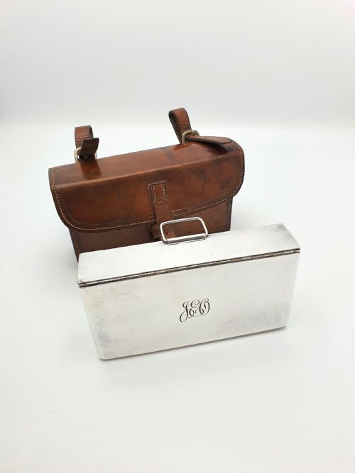 Handsome Edwardian Antique Leather Cased Sandwich Box - circa 1905