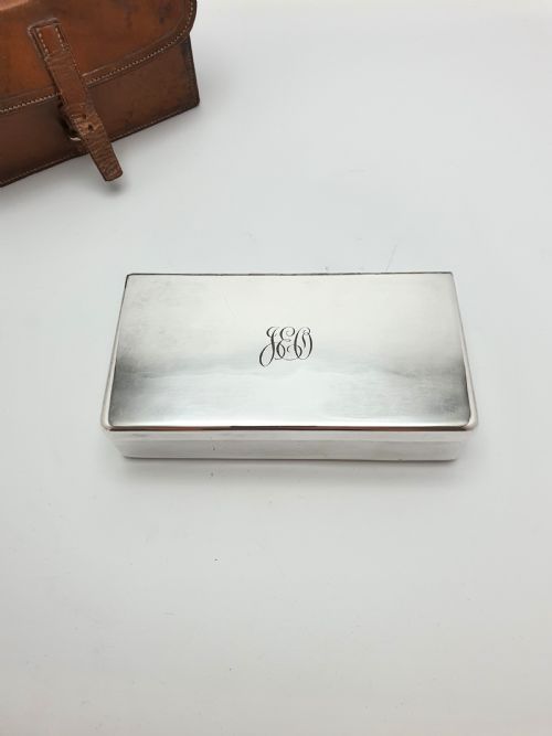 Handsome Edwardian Antique Leather Cased Sandwich Box - circa 1905