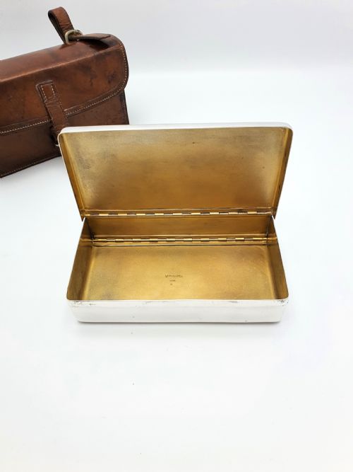 Handsome Edwardian Antique Leather Cased Sandwich Box - circa 1905