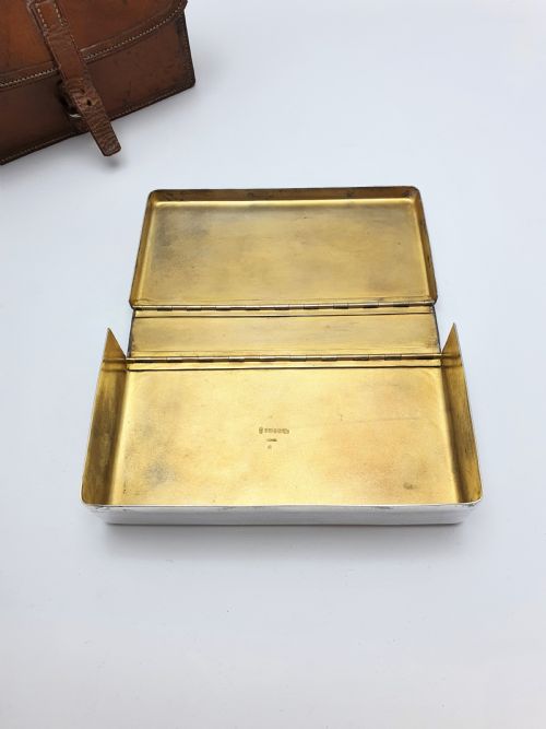 Handsome Edwardian Antique Leather Cased Sandwich Box - circa 1905