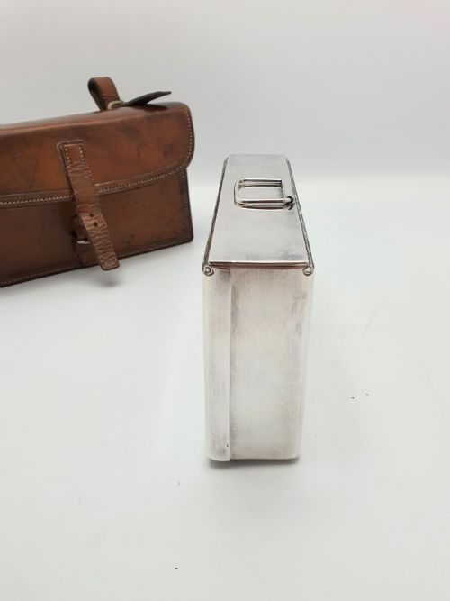 Handsome Edwardian Antique Leather Cased Sandwich Box - circa 1905