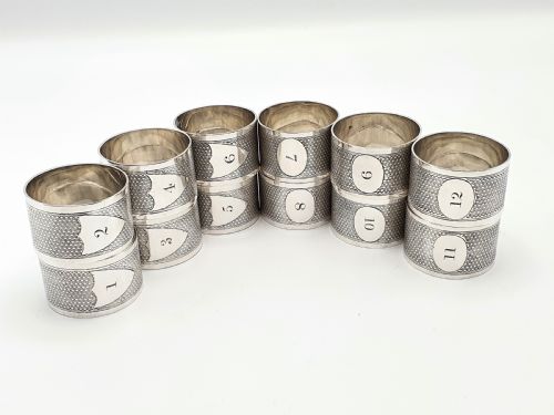 Fabulous Set of 12 Edwardian Napkin Rings - circa 1905
