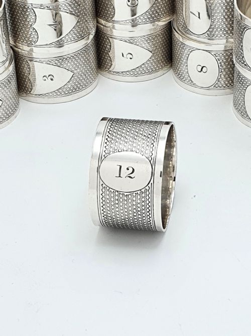 Fabulous Set of 12 Edwardian Napkin Rings - circa 1905
