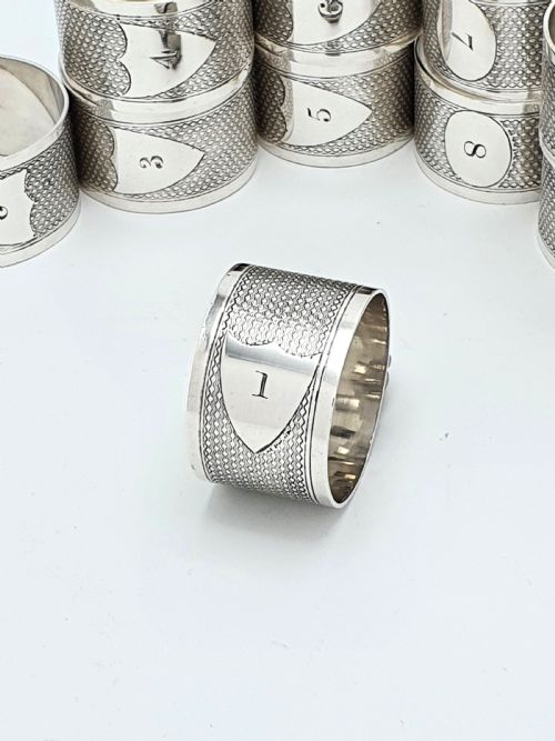 Fabulous Set of 12 Edwardian Napkin Rings - circa 1905