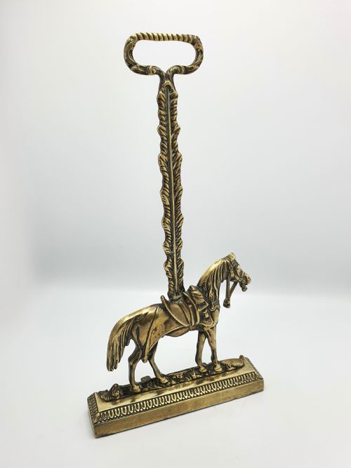 Gorgeous Victorian Equestrian Brass Doorstop - circa 1880