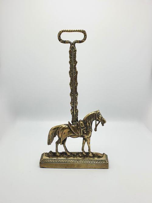 Gorgeous Victorian Equestrian Brass Doorstop - circa 1880